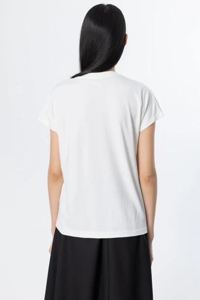 On Zincirli Yıldız Detaylı V Yaka Bluz - 4