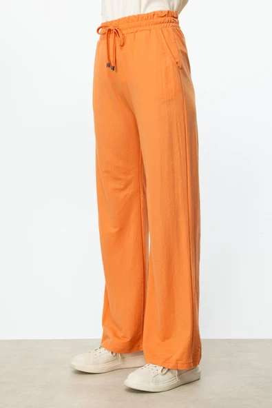 On Beli Lastikli Bol Paça Pantolon - Resim 7