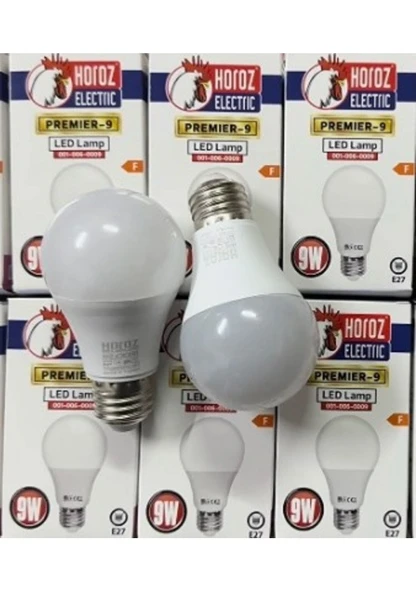 Horoz Elektrik 9watt Beyaz Işık Led Ampul 900lm E27 10 Adet - 1