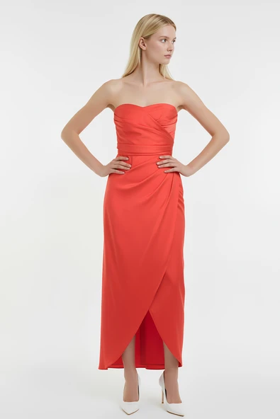 Straplez Abiye Elbise Alfa Beta - Resim 2