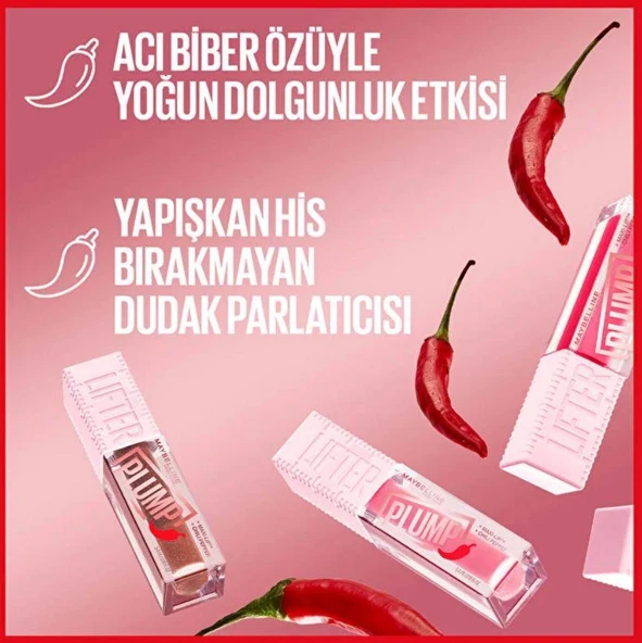 Maybelline New York Lifter Plump Dolgunlaştırıcı Dudak Parlatıcısı- 003 Pink Sting - 6