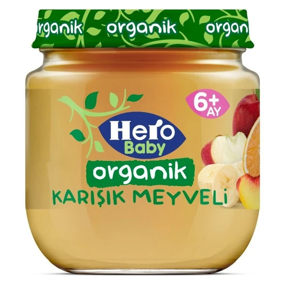 Hero Baby Organik Karışık Meyveli Püresi Kavanoz Mama 120 Gr ürün görseli