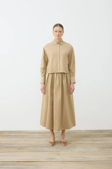 Serpme Taşlı Etekli Takım Gömlek-Etek Terzi Dükkani