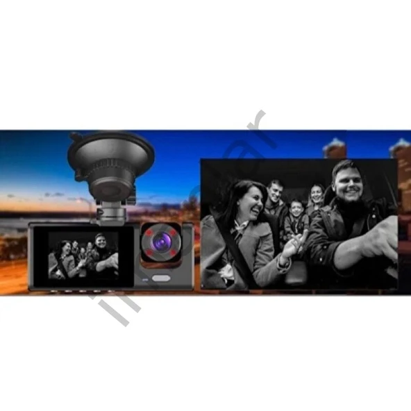 Geniş Açılı Çift Yönlü Araç Kamerası Araba Güvenlik Kamerası Gece Görüşlü - Resim 2