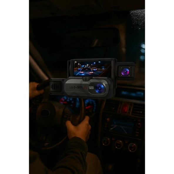 Çift Yönlü Gece Görüşlü 170 Açılı Araç İçi Güvenlik Kamerası 5 MP 30 Fps MPIA CC-41 - Resim 2