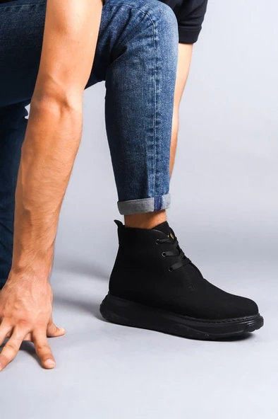 ET204 Franca Bağcıklı Süet Erkek Spor Bot ST - Siyah - Resim 2