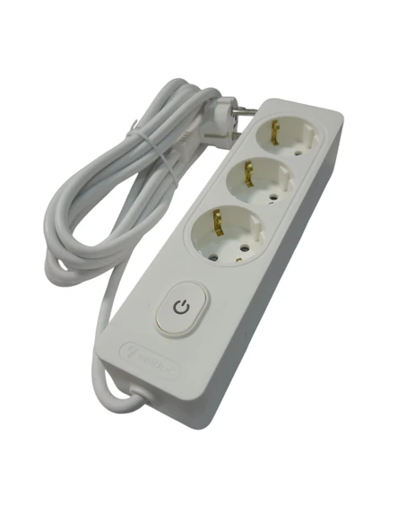 Seldur Üçlü Anahtarlı Topraklı Grup Priz 3 mt ÇK ürün görseli 1