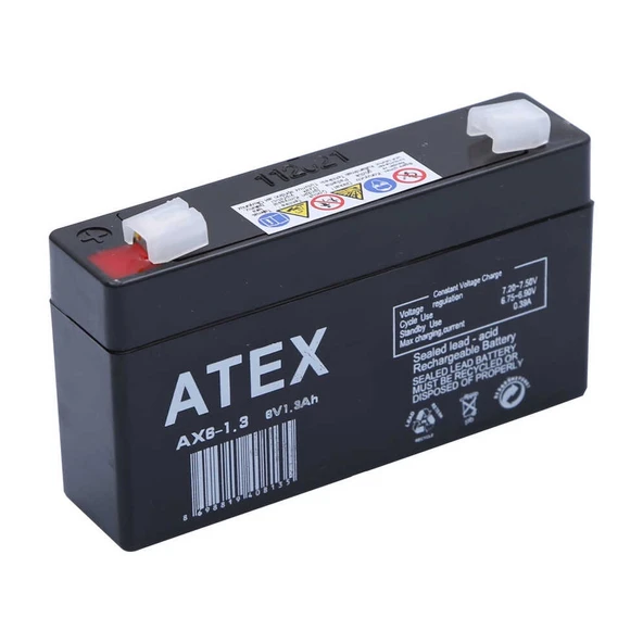 Atex AX6-1.3 6V 1.3Ah Akü - Resim 2