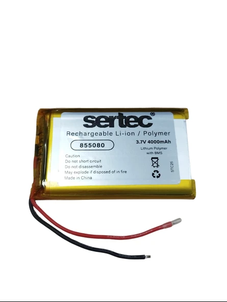Sertec 855080 3.7V 4000mAh Li-Polymer Pil (Devreli/1.5A) ürün görseli 1