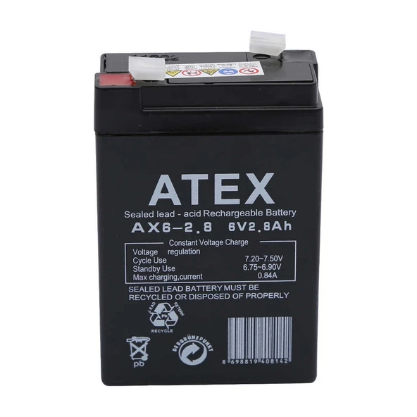 Atex AX6-2.8 6V 2.8Ah Akü ürün görseli 1