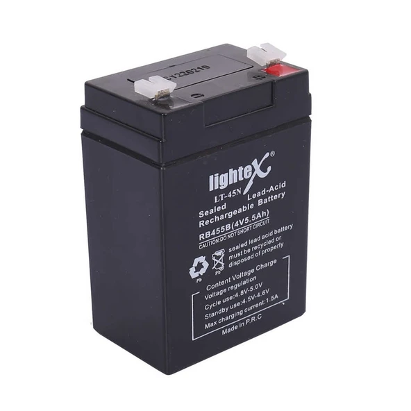 Lightex LT-45 4V 5.5Ah Işıldak Fener Aküsü - Resim 2
