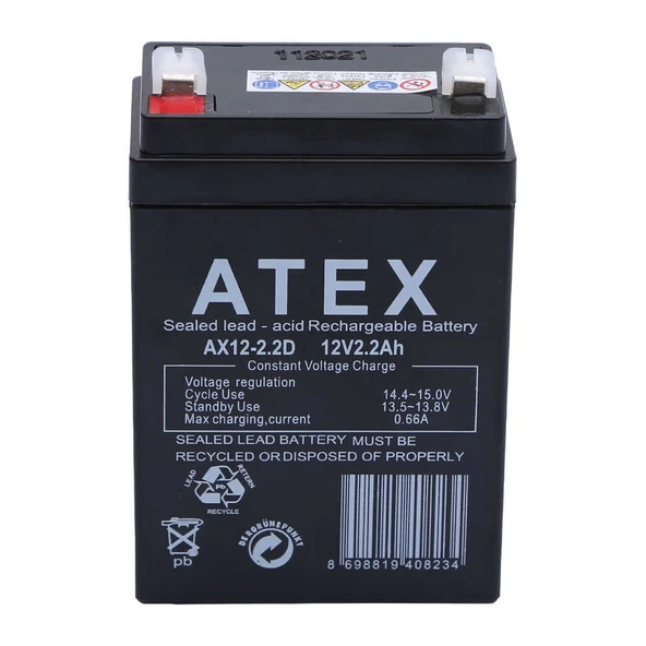 Atex AX12-2.2 12V 2.2Ah Dik Akü ürün görseli 1