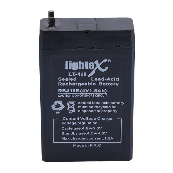 Lightex LT-418 4V 1.8Ah Işıldak Fener Aküsü ürün görseli 1