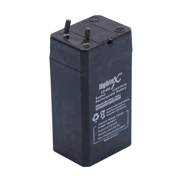 Lightex LT-403 4V 0.3Ah Işıldak Fener Aküsü - Resim 2