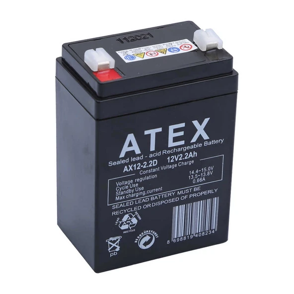 Atex AX12-2.2 12V 2.2Ah Dik Akü - Resim 2