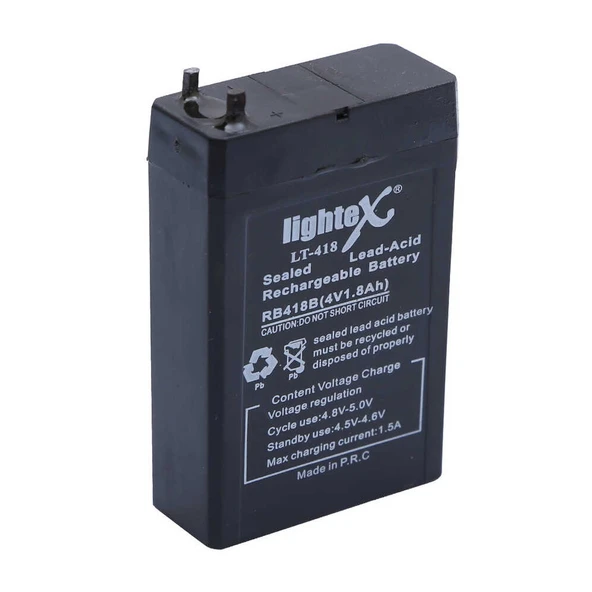 Lightex LT-418 4V 1.8Ah Işıldak Fener Aküsü - Resim 2