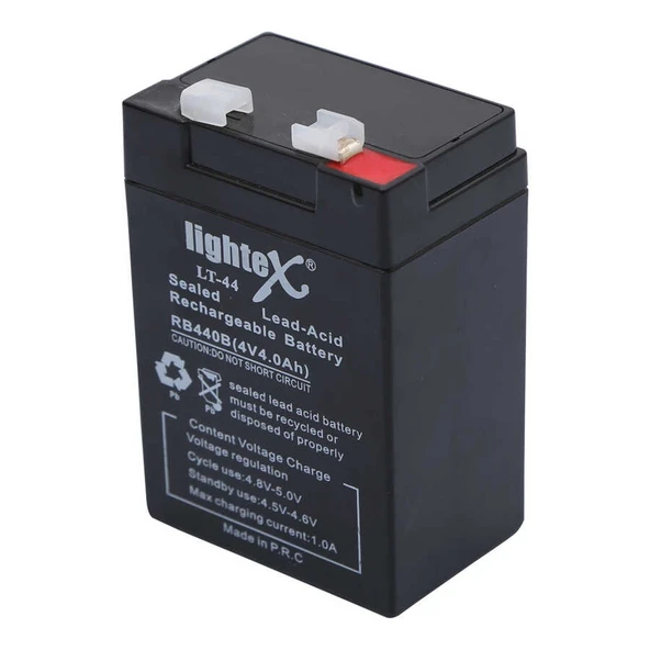 Lightex LT-44 4V 4.0Ah Işıldak Fener Aküsü - Resim 2