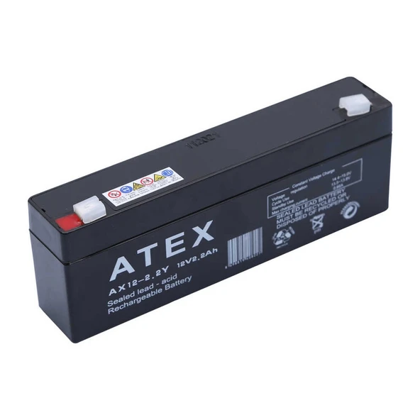 Atex AX12-2.2 12V 2.2Ah Yatay Akü - Resim 2