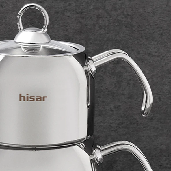 Satürn Çelik Çaydanlık - Inox - 2 lt + 1 lt - Resim 2