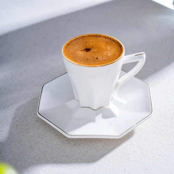 Lilla 6'lı Kahve Fincan Takımı - Beyaz - 90 ml ürün görseli 1