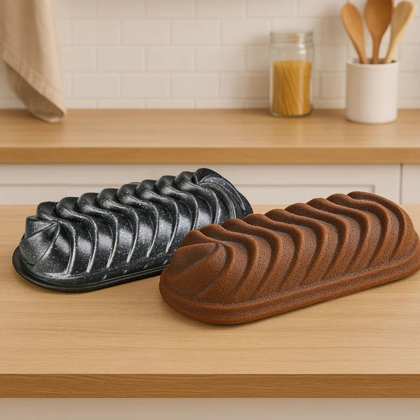 Kitchen Nirvana Baton Kek Kalıbı - Antrasit - 28 cm ürün görseli 1