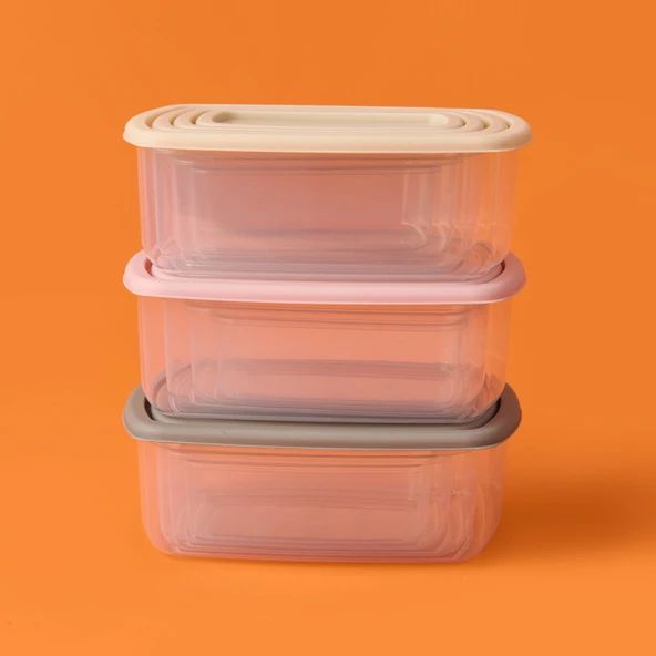 4'lü Plastik Saklama Kabı - Asorti - 2