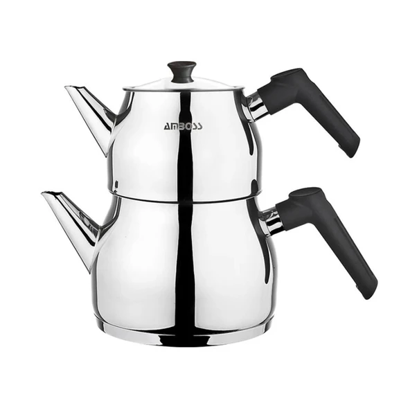 Copper Çaydanlık Seti - Gri / Siyah - 2 lt + 1 lt - Resim 2