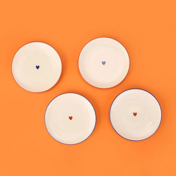 Kitchen 4'lü Kalpli Pasta Tabağı - Renkli - 20 cm ürün görseli