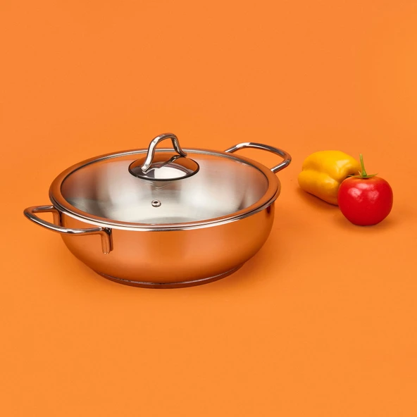 Paslanmaz Çelik Karnıyarık Tenceresi - Gri - 24 cm - Resim 2