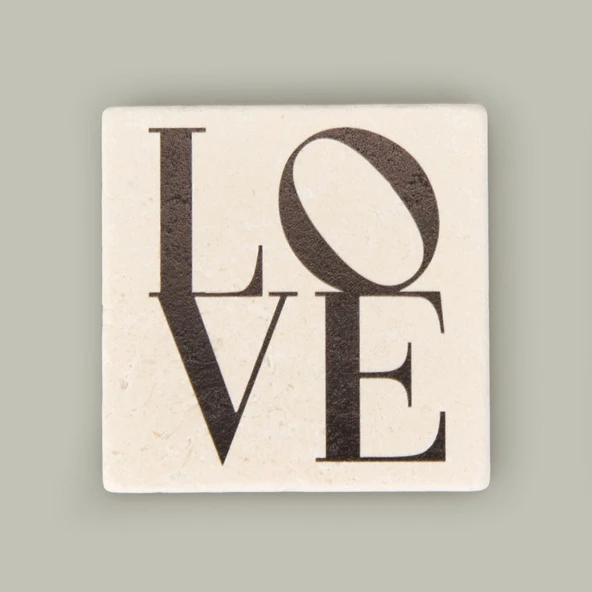 Kitchen Love Taş Bardak Altlığı - Renkli - 10x10 cm - 3