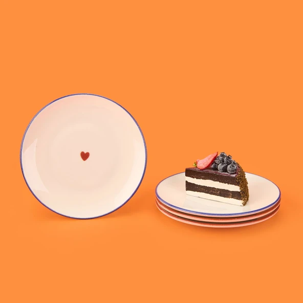 Kitchen 4'lü Kalpli Pasta Tabağı - Renkli - 20 cm - Resim 2