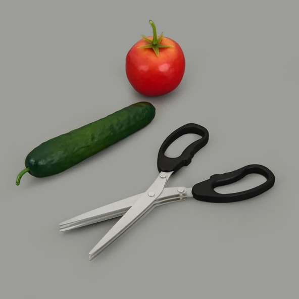 Mutfak Makası - Siyah / Gri - 19 cm - Resim 3