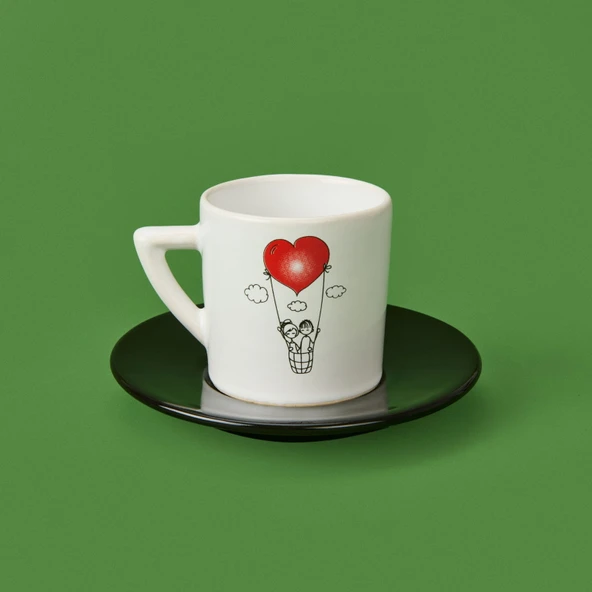 LMB-I02 Sevgi Temalı 2'li Fincan Takımı - Renkli - 90 ml - Resim 3