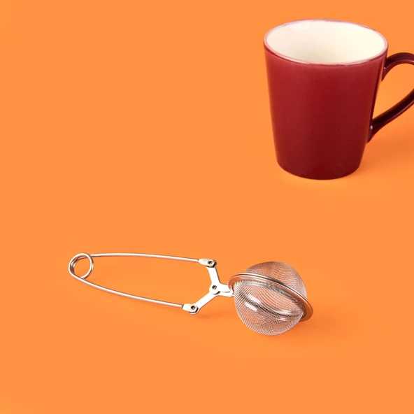 Houseware Paslanmaz Çelik Çay Süzgeci - Gri - 16 cm - Resim 2