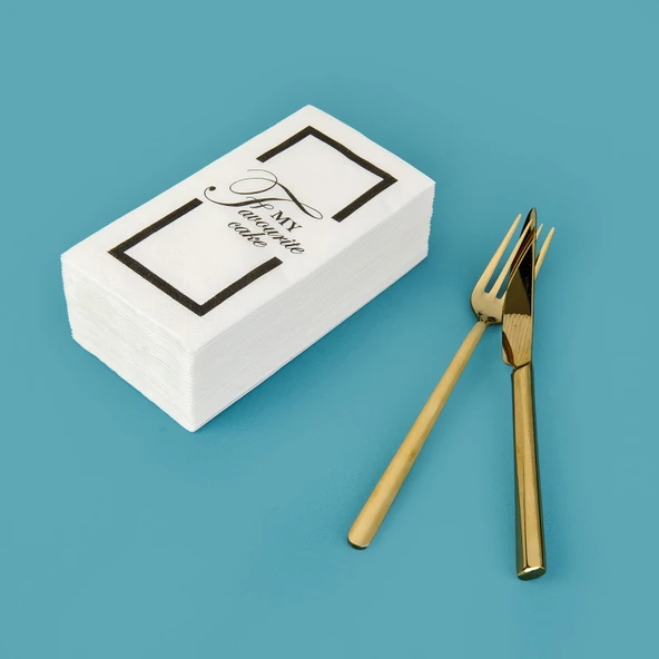 Kitchen 25'li My Favorite Cake Desen Peçete - Beyaz - 16x8 cm - Resim 3
