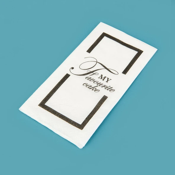 Kitchen 25'li My Favorite Cake Desen Peçete - Beyaz - 16x8 cm - Resim 2