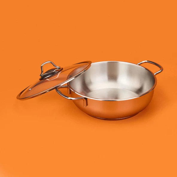 Paslanmaz Çelik Karnıyarık Tenceresi - Gri - 24 cm - Resim 3