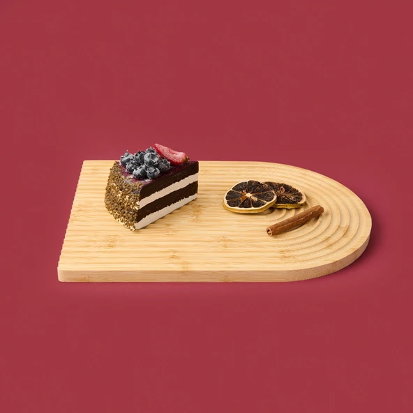 Lena Bambu Sunum Tahtası - Açık Kahverengi - 33x24 cm - Resim 2