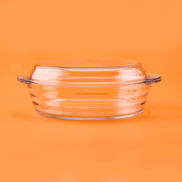 Ripple Kapaklı Tencere - Şeffaf - 34x21 cm - Resim 2