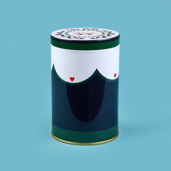 Amore Yuvarlak Tekli Metal Kutu - Renkli - 900 ml