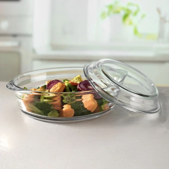 Ripple Kapaklı Tencere - Şeffaf - 34x21 cm ürün görseli