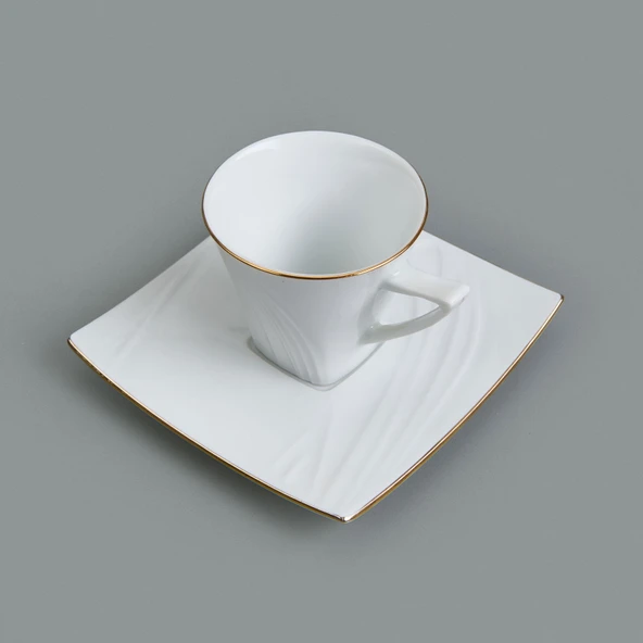Gold Line 12 Parça Kahve Fincan Takımı - Beyaz - Resim 3