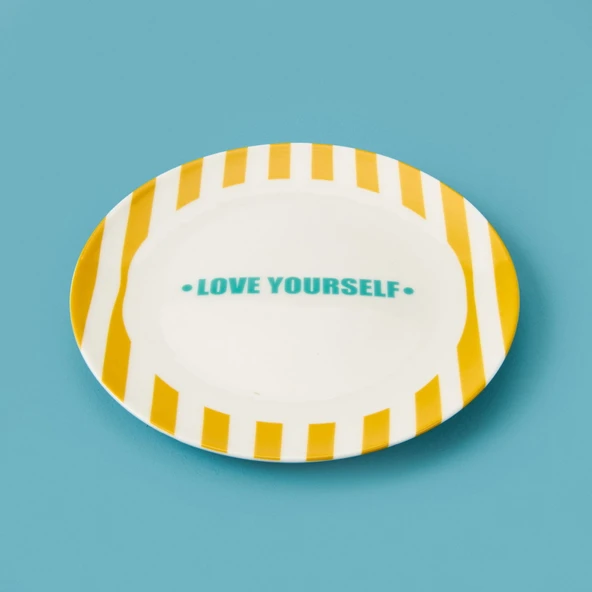 Kitchen Love Yourself Tatlı Tabağı - Sarı - 19 cm ürün görseli