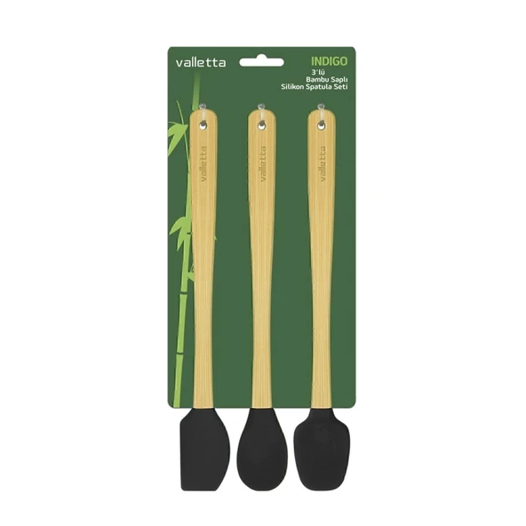 İndigo 3'lü Spatula Seti - Siyah - 26 cm - Resim 3