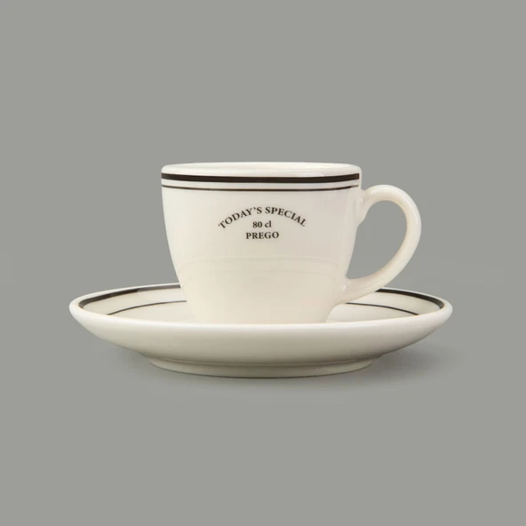 Kitchen Luna 2'li Espresso Fincanı - Krem / Siyah - Resim 3