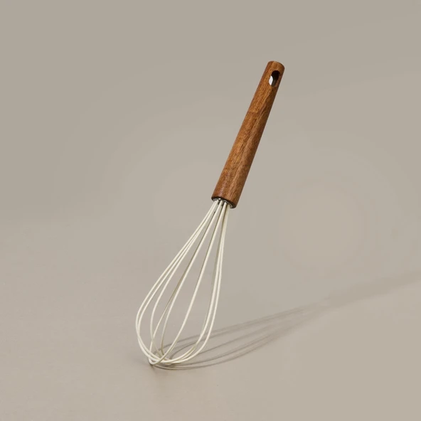 Akasya Saplı Silikon Çırpıcı - Kahverengi / Krem - 30 cm - Resim 3