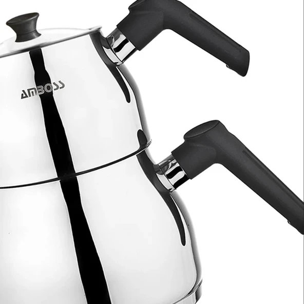 Copper Çaydanlık Seti - Gri / Siyah - 2 lt + 1 lt - Resim 3