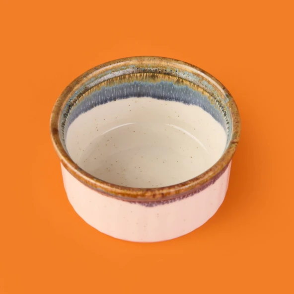 Porselen Sufle Kabı - Mavi - 9 cm - 3