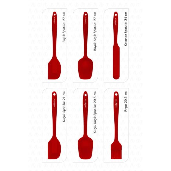 Drongo 6'lı Spatula Seti - Kırmızı - Resim 3