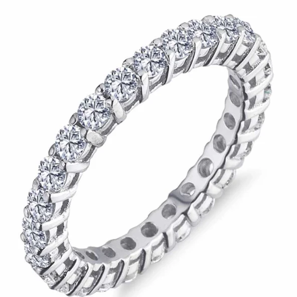 Gümüş Pırlanta Model Tam Tur Yüzük ürün görseli